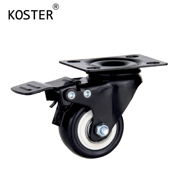 Rueda de poliuretano negro para carretilla industrial