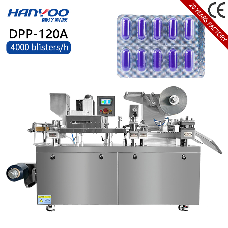 Hanyoo DPP 120 Tablet Capsule Casing Blister Packing Chewing Gum Candy Pill Blister Packaging Sealing Machine