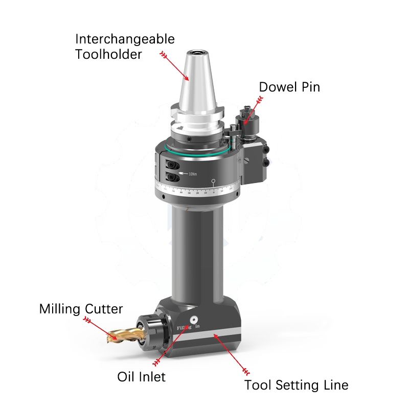 Cabezal angular de alta precisión CNC 90° BT40-ER25-160
