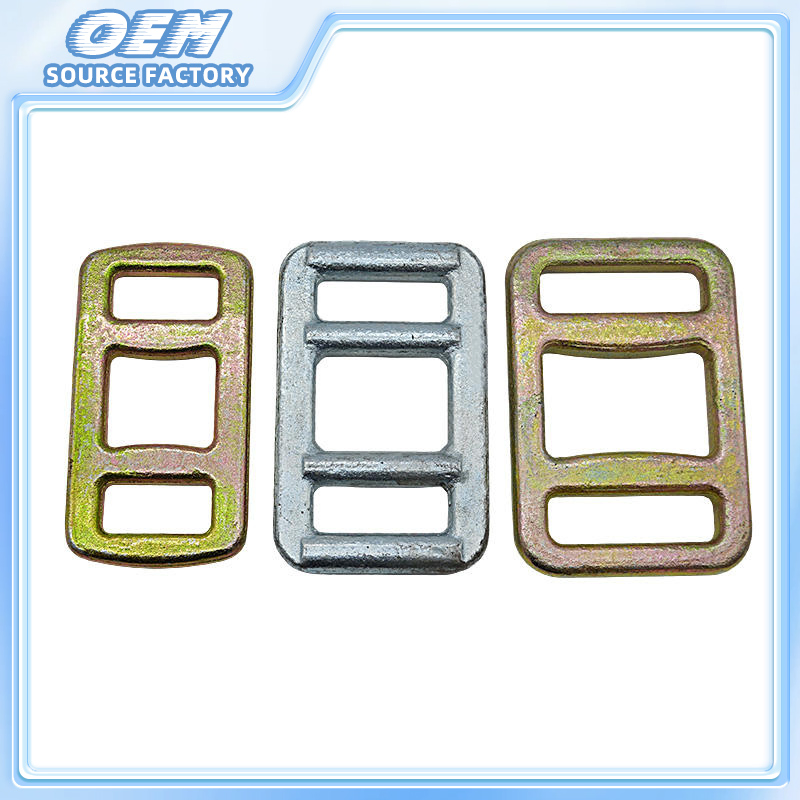OEM Zinc Plated Ladder Buckle Hot Forging Drop Forged Webbing Strap One Way Lashing Belt Buckle for Cargo Packaging and Shipping Bundling