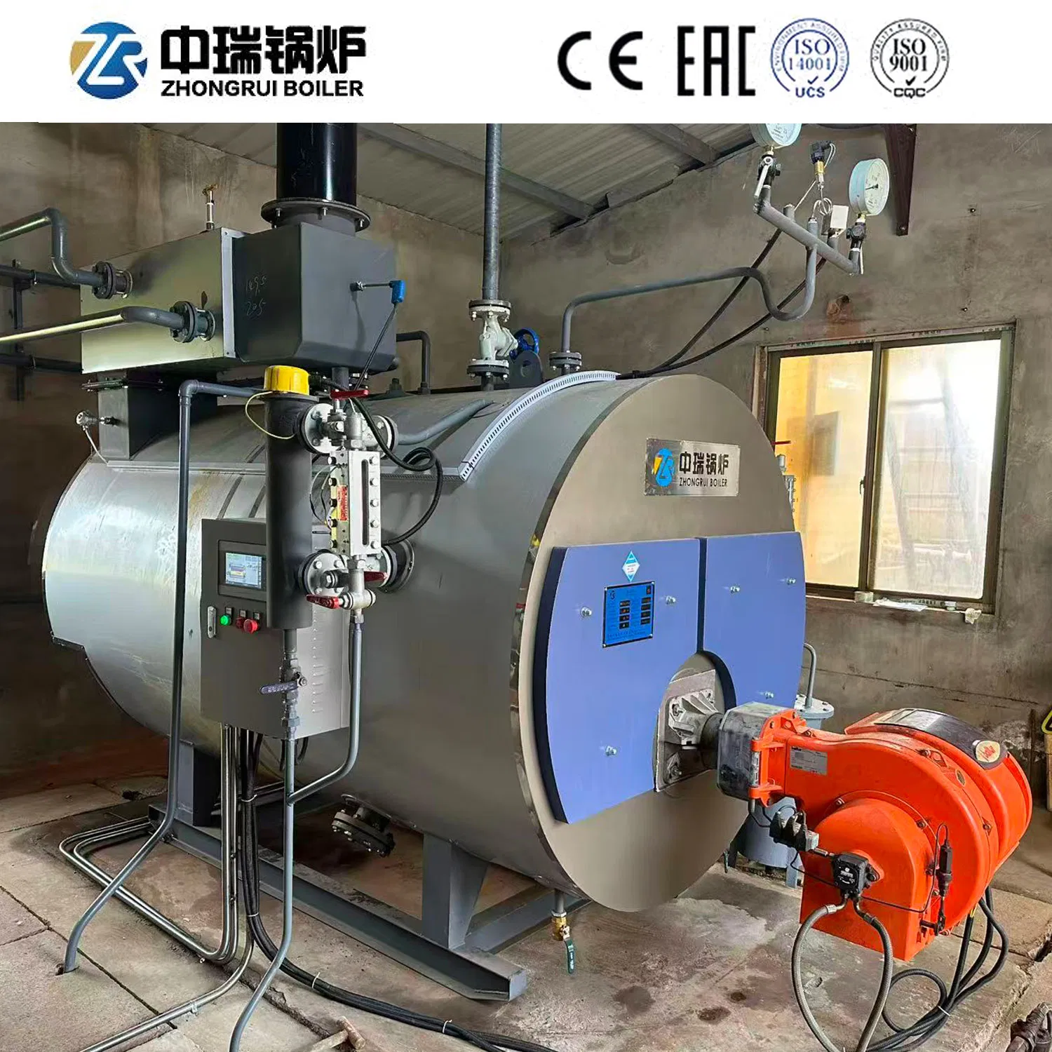 0.5-15t High Quality Industrial Oil Gas Steam Boiler for HPL Press