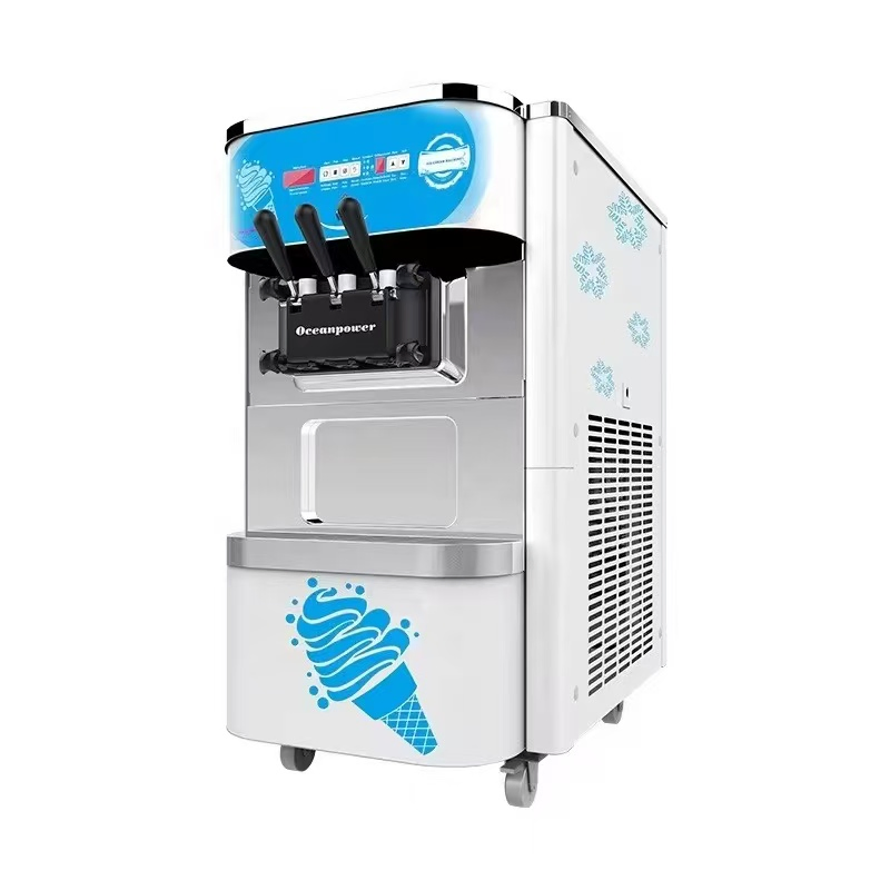 Automatic Soft Serve Ice Cream Maker Table Type 3 Flavors OP130 for Nuts, Fruit, Milk, Water
