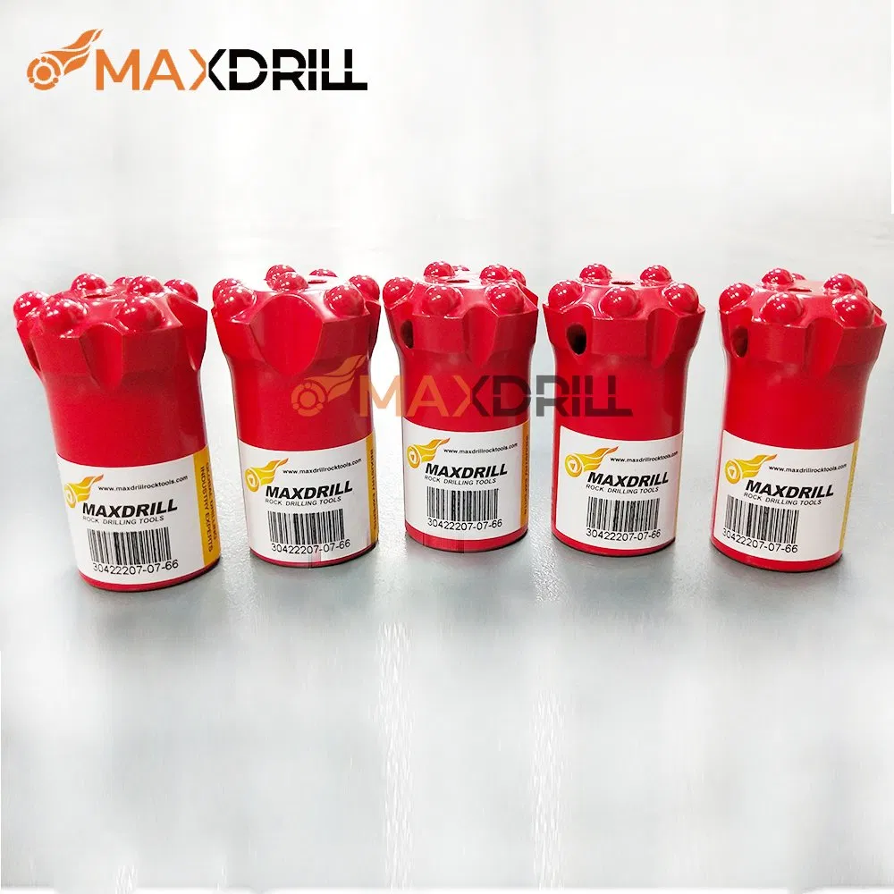 Maxdrill 7 Degree Taper Button Bit Rock Drill Bits with Zinc-Coated Inside Drilling Hammer Mining Tools