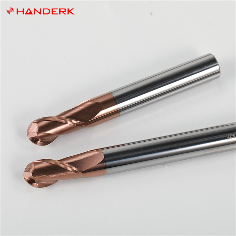 Handerk HRC55 2/4-Schneiden-Spiral-Fräser Kugelkopf VHM-Schafftfäser für CNC