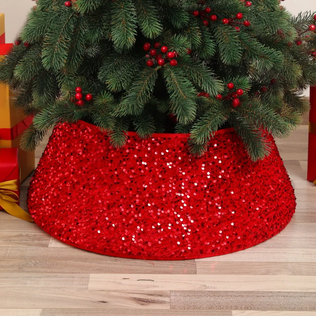Glitter Red Christmas Tree Collar