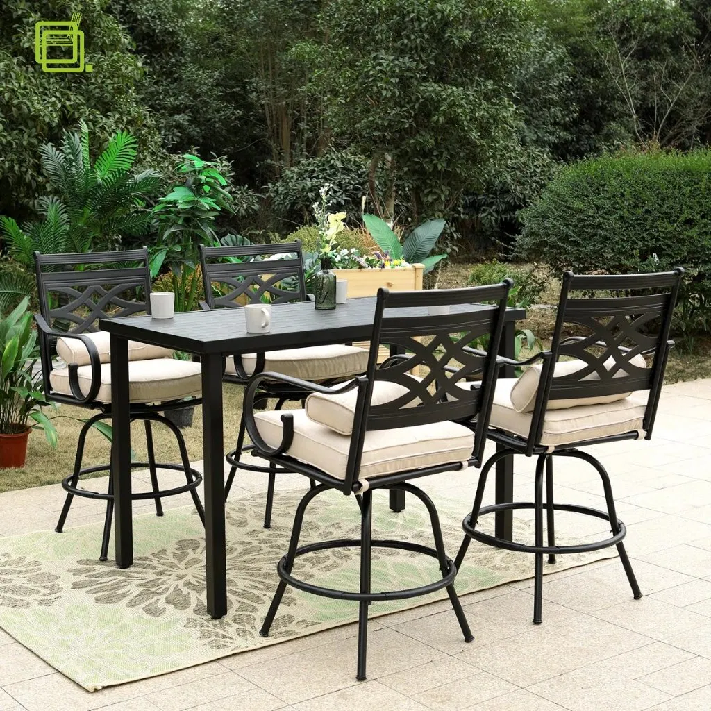 Residential Aluminum Family Sized Backyard Garden Dining Table