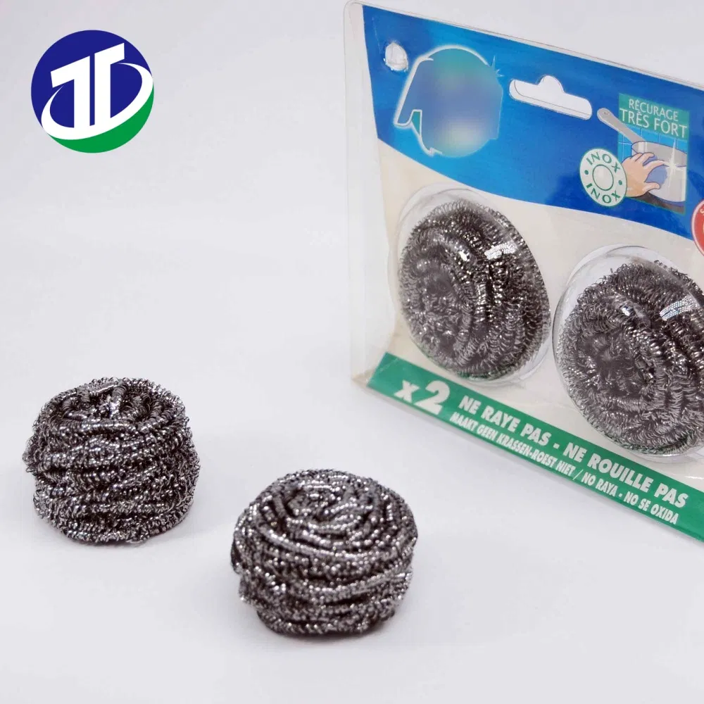 Metal Wire Sponge Galvanized Wire Mesh Pan Scourer Stainless Steel Scrubber