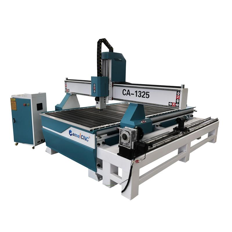 4 Axis CNC Wood Router Machine CA-1325 for Plywood Cutting and 3D Engraving with 4th Rotary