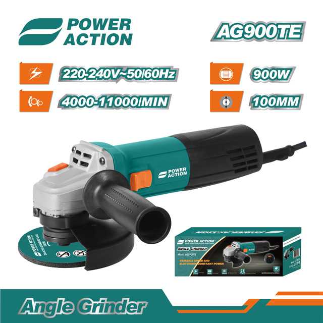 Power Action Variable Speed Constant 900W 100mm AG900TE Grinding Machine Angle Grinder