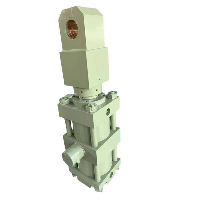 Cilindro hidráulico de base cuadrada de 220/125/350 tipo tirante con vástago de ojo esférico