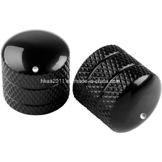 Black Anodized Aluminum Guitar Control Knob Potentiometer Knurled Rotary Knob