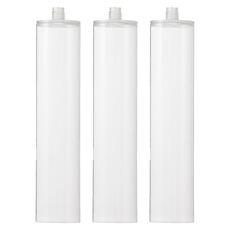 Botella de plástico PET transparente de 300 ml para envasado de sellador de silicona/MS/PU con adhesivo y sellador de uso industrial