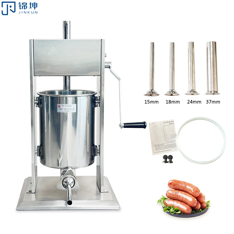 Jinkun 10L Stainless Steel Vacuum Manual Homemade Meat Sausage Stuffer