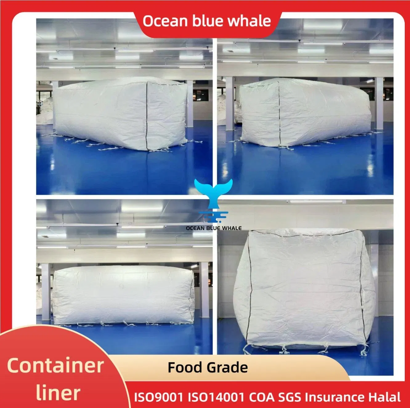 Doublure de conteneur en PP pour vrac maritime imperméable pour caoutchouc naturel brut