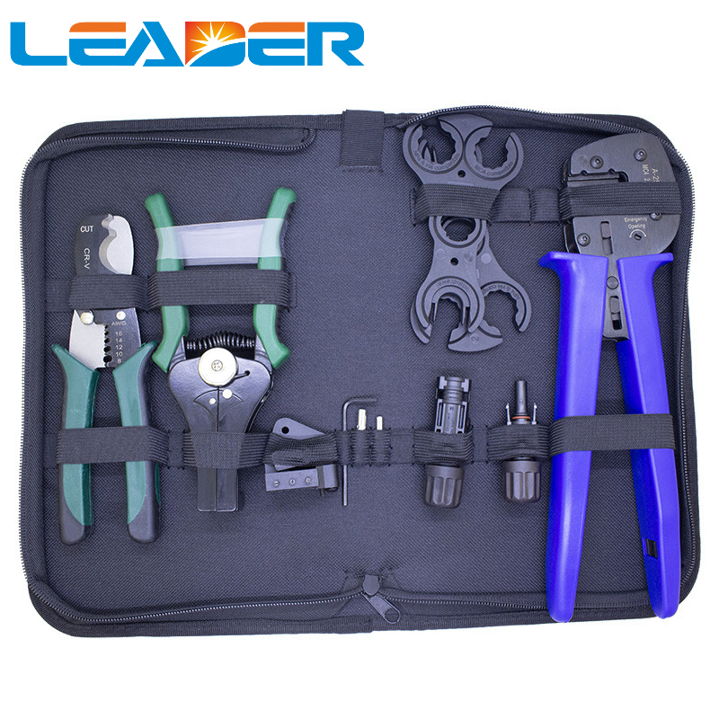 Leader Solar Cable Cutter Stripper PV Crimping Tool Set for MC4 Connectors