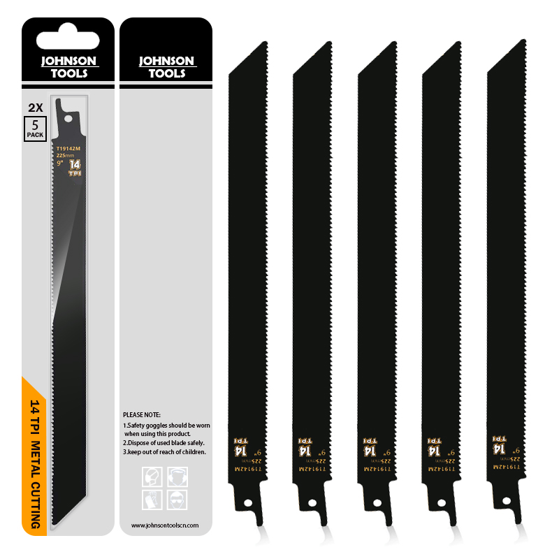 5 Pack 9 Inch 14TPI Bi-Metal Reciprocating Saw Blades for Metal Cutting