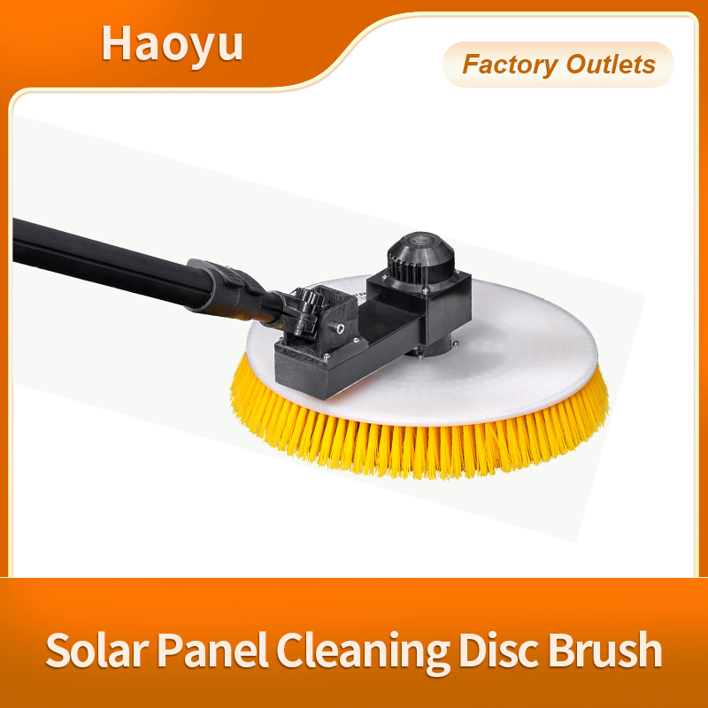 Dual Power Supply Solar Panel Cleaning Brush with Telescopic Rod