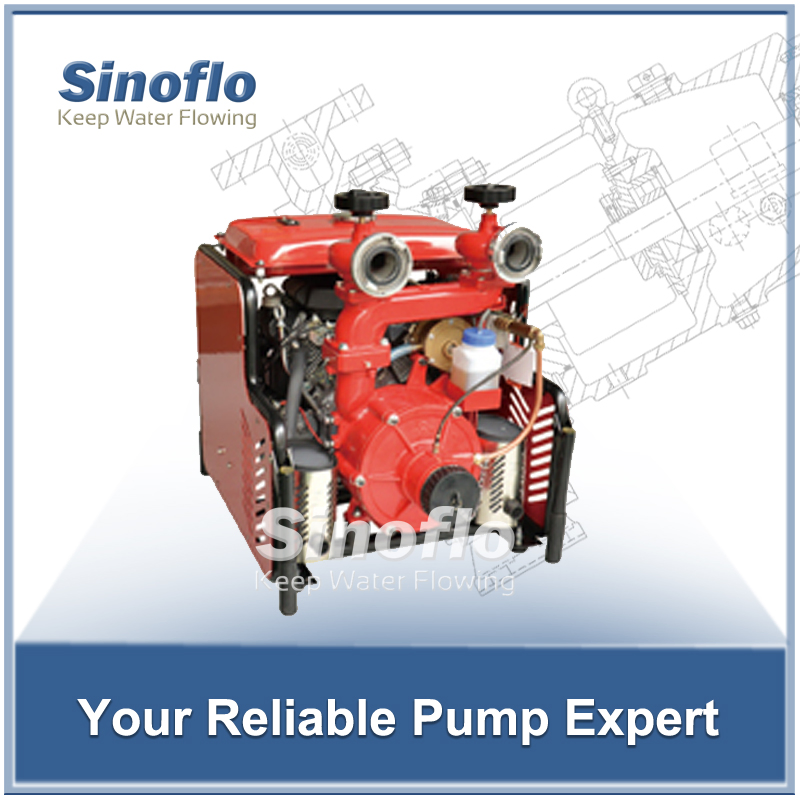 38HP Portable Gasoline Engine Self-priming Fire Pump with Twin Stage