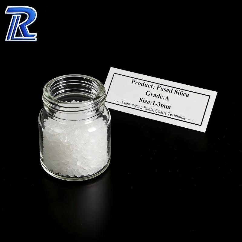 Cuarzo fundido de alta pureza 99,95 %+ 1-3 mm para la industria refractaria