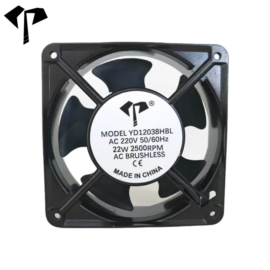 Ventilador axial de refrigeración por CA de 4 pulgadas, 110/220/380 VCA, 120*120*38, potencia nominal, para disipación de calor del sistema