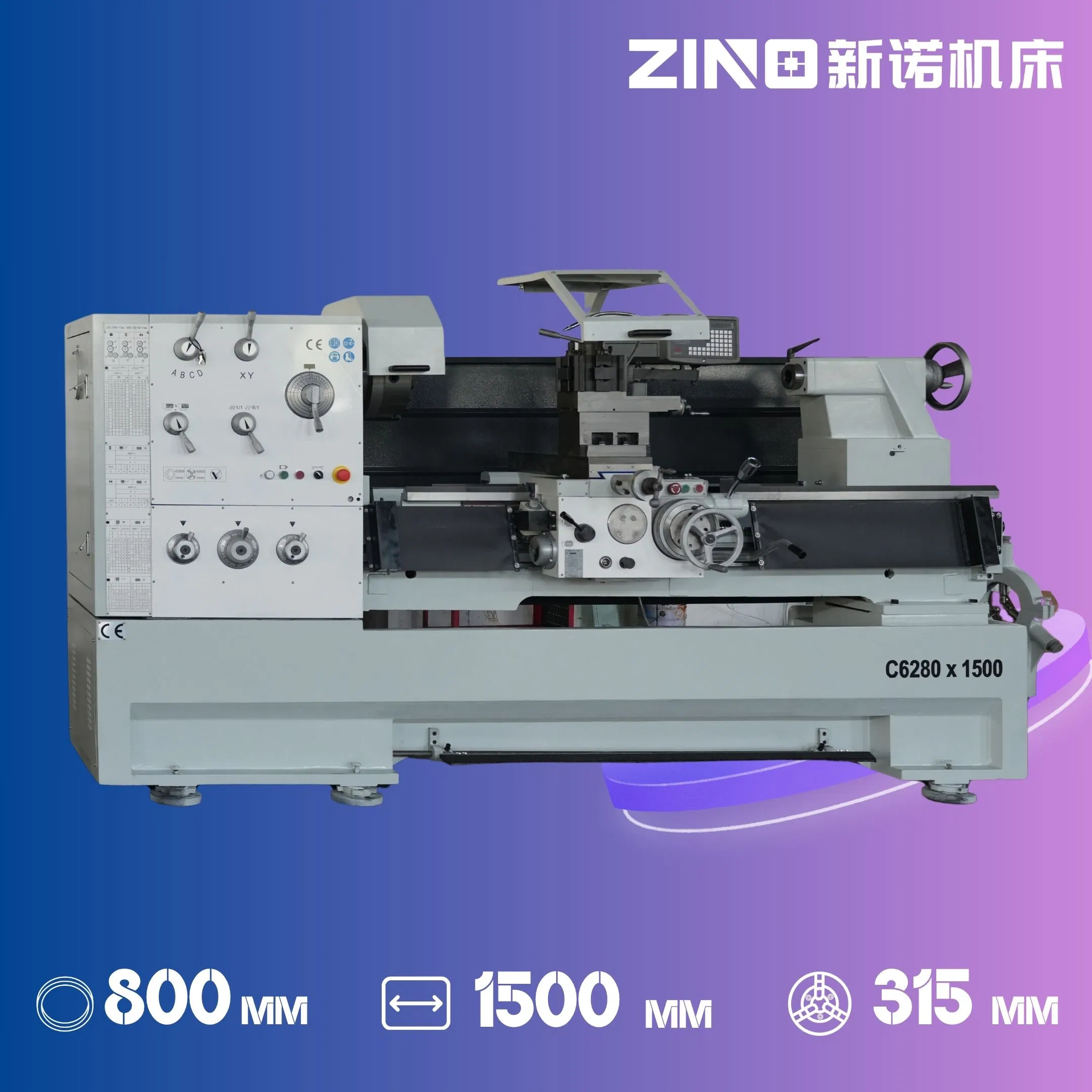 High Precision C6280 Manual Lathe for Metalworking Projects