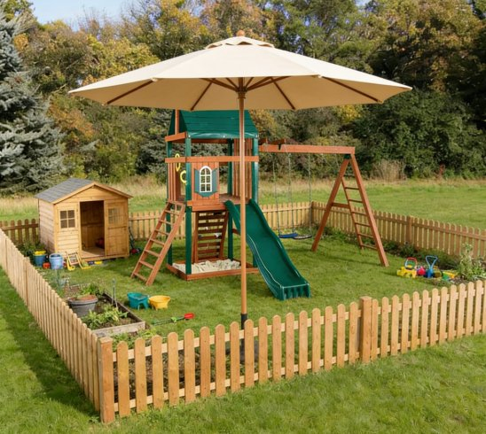 Durable Waterproof Wooden Playground Equipment for Outdoor Play