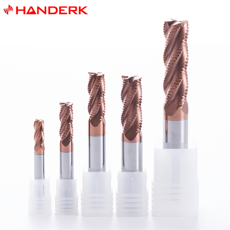 Handerk HRC55 Roughing End Mill 4 Flute Carbide Side and Rough Milling Cutter for CNC Tool