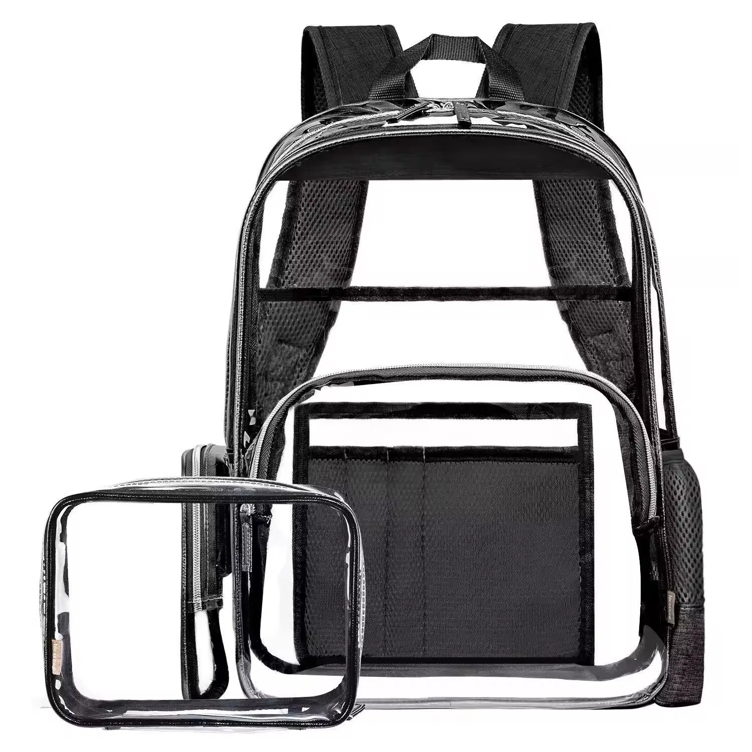 Custom Fashionable Transparent PVC Backpack Waterproof Large Capacity Clear Cosmetic Bag