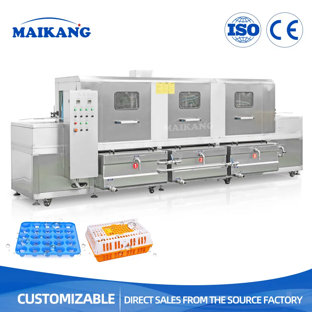 Large Capacity Plastic Crate Washing Machine for Commercial Food Industry