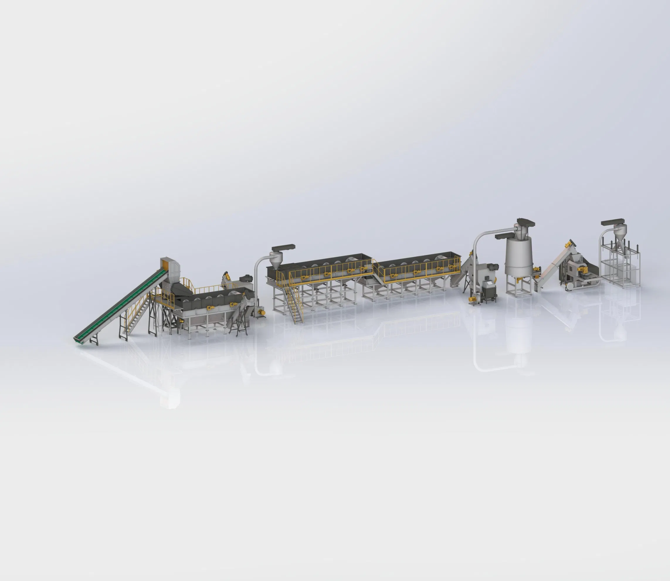 Machine automatique de recyclage de film plastique PE PP en déchets Ligne de production et de recyclage de plastiques récupérés
