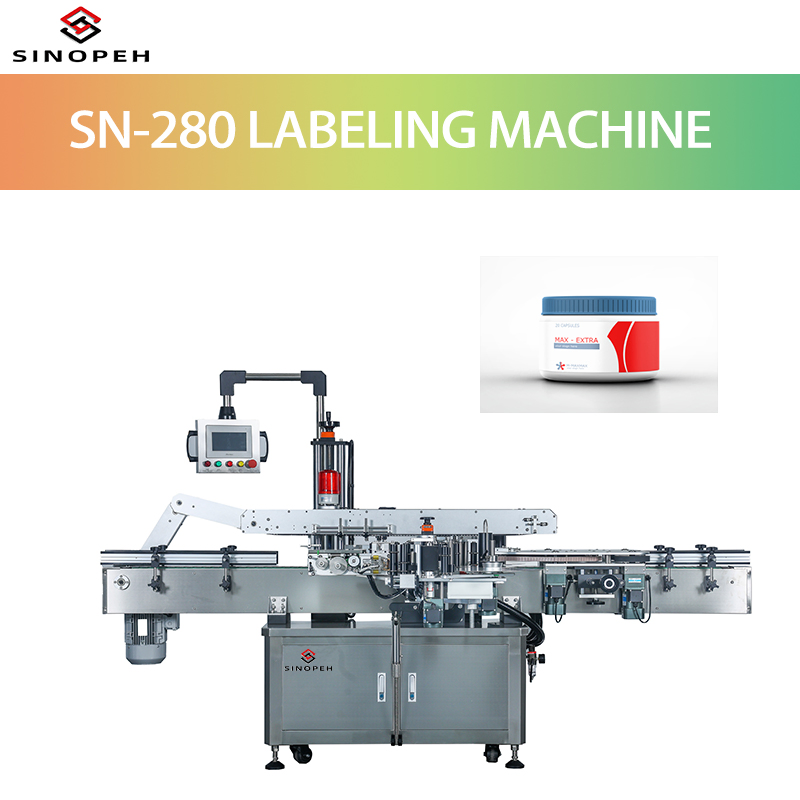 Multifunktionale doppelseitige und runde Flaschen-Glasverpackungs-Etikettiermaschine