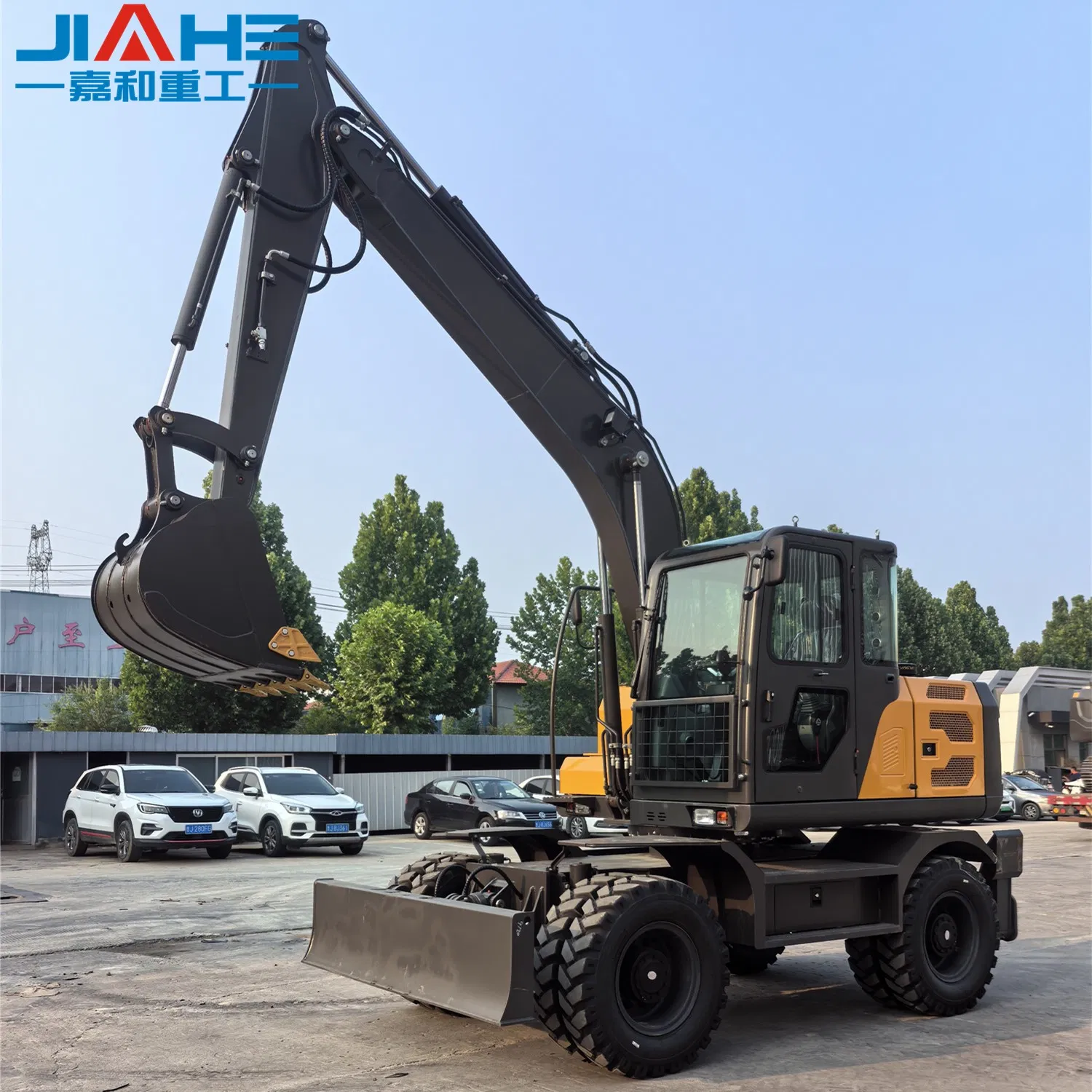 Jiahe Manufacturer 12t Wheel Excavator Medium Special Deisgn Wheeled Digger for Urban Projects