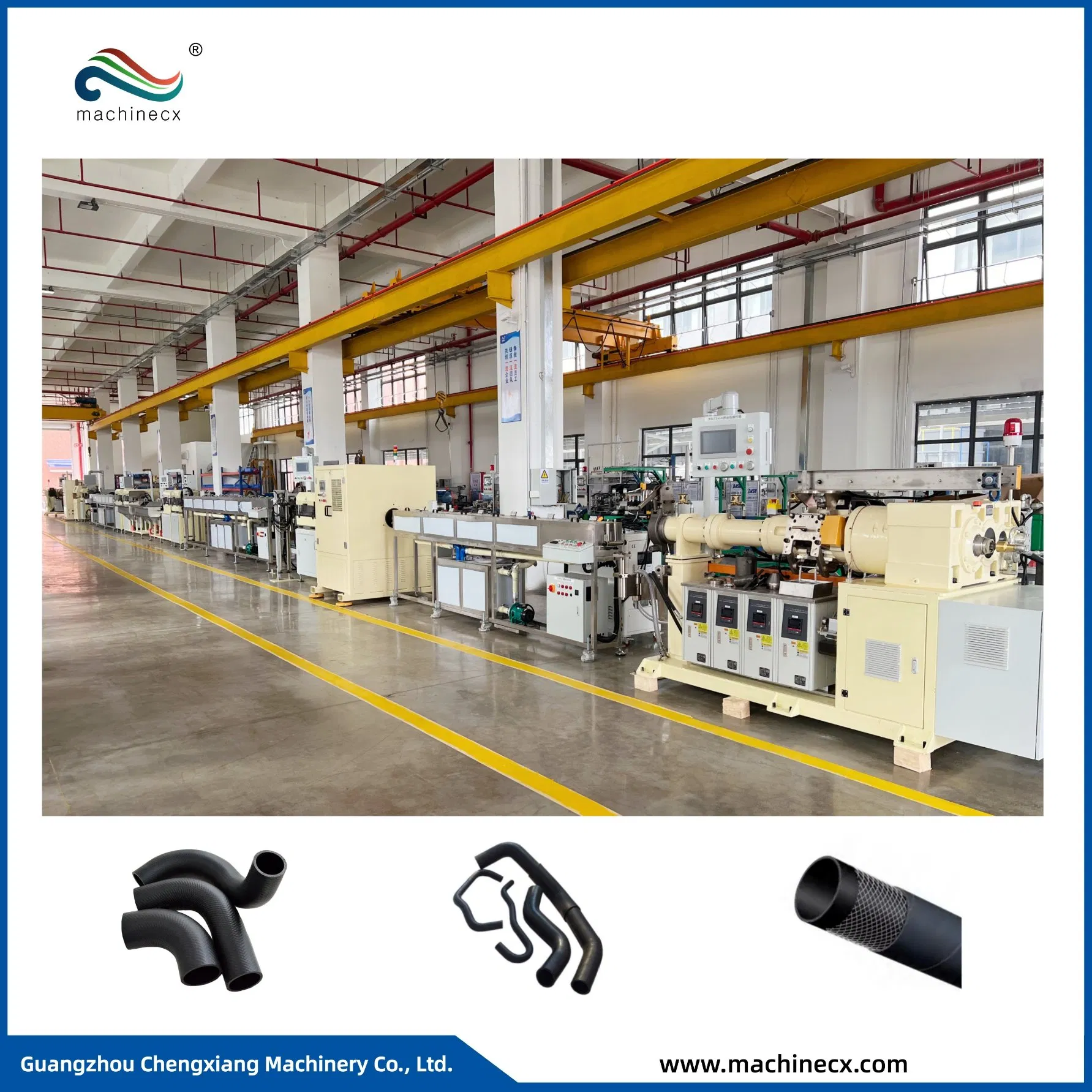 Máquina para fabricar mangueras de tejido de goma