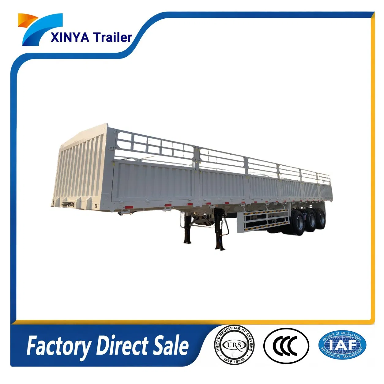 3 Axles 50 Ton Fence Semi Trailer Side Wall Dump Truck Semi Trailer