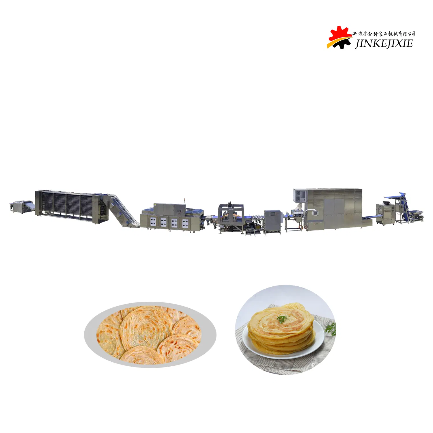 Automatic Parotta Baking Cooling Stacking Pressing Laminating Machine Production Line