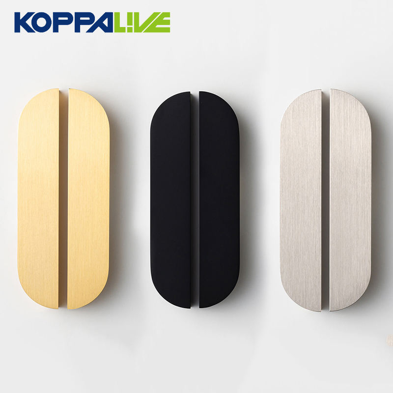 Koppalive Large Solid Brass Half Round Moon Cabinet Door Drawer Pull Handle