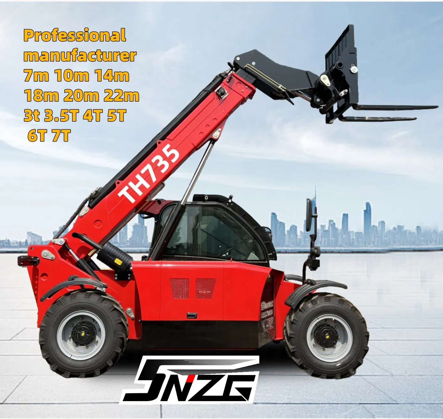 China 7m Height 3500kg Telescopic Boom Handler Diesel Forklift Telehandler Price