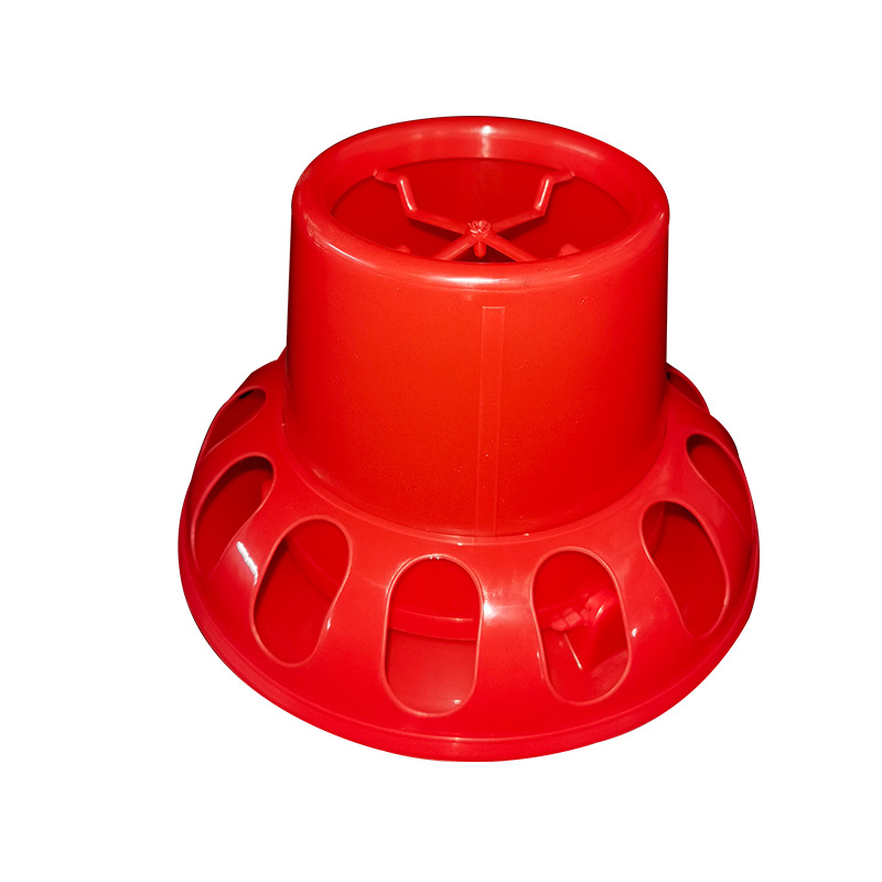 Red Plastic Chicken Feeders Quail Feed Bucket Poultry Farming Tools