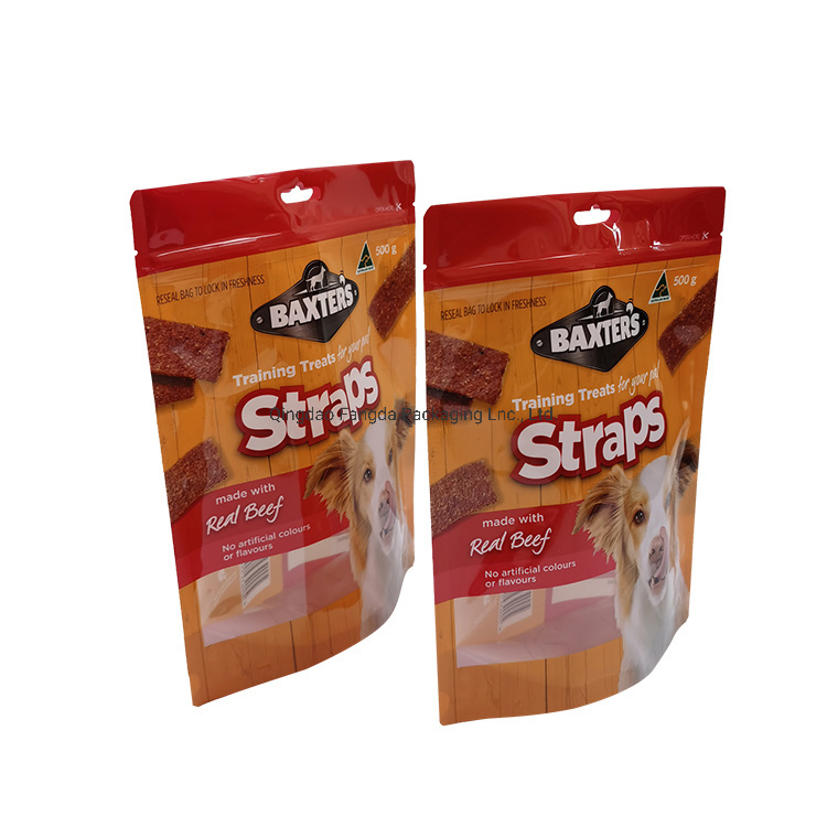 Sachet autoportant en plastique recyclé de qualité alimentaire pour la conservation des aliments pour chiens et chats