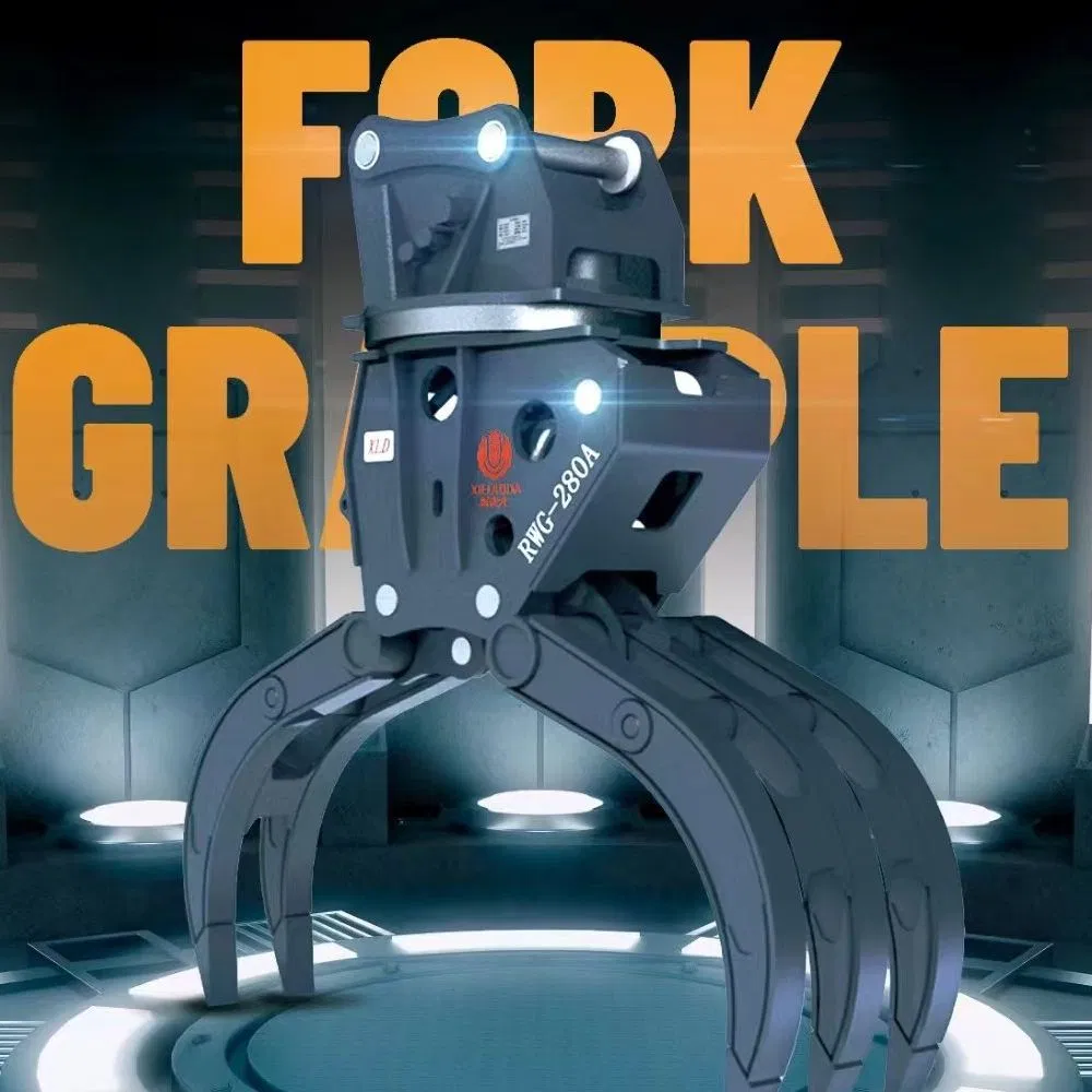 360 Degree Rotation Hydraulic Grapple Log Grab with Five Claw