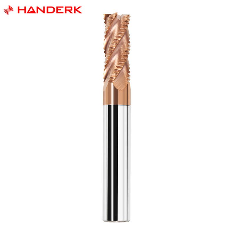 Handerk Customized 4/6/8/10mm Tungsten Carbide Rough Milling Cutter HRC55 Roughing End Mill for Steel