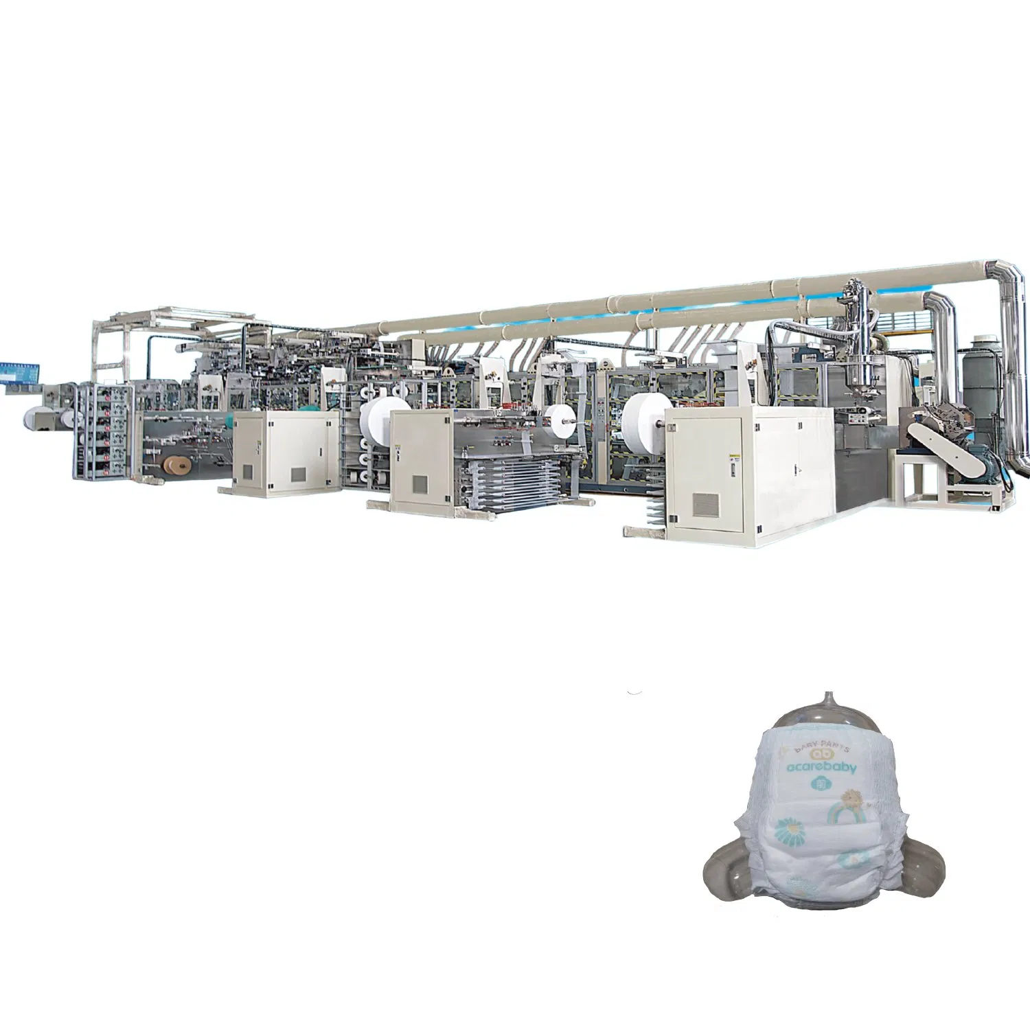 Full Automatic Baby Diaper Making Machine with Adhesive and Packing Machine
