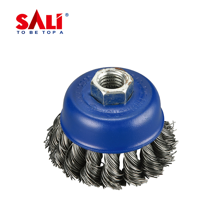 Brosse boisseau métallique torsadée Sali 65 mm 2,5 pouces avec écrou
