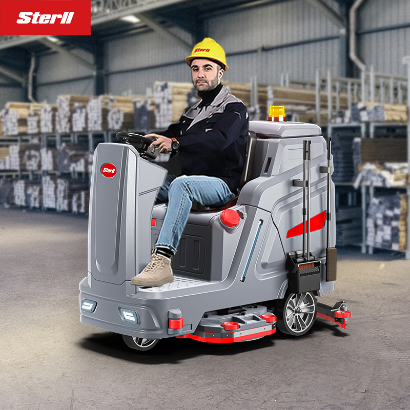 Wireless Battery Magnetic Ride-On Floor Scrubber for Concrete Marble Granite Cement Epoxy Tile