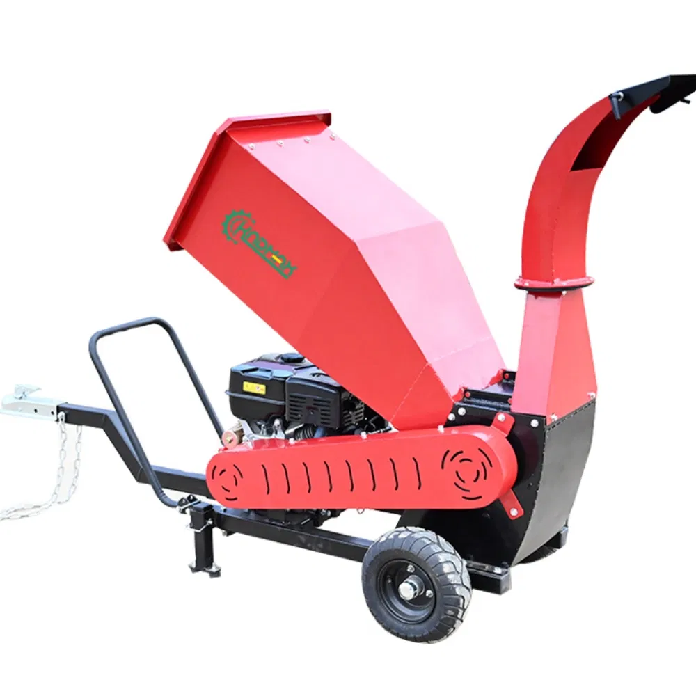 15HP Gasoline Log Shredder Drum Forestry Machinery Wood Chipper