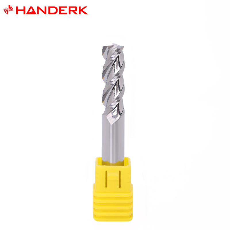 Handerk Hot Sale 3 Flute Soild Carbide Drill Milling Cutter Bits Square End Mill for Aluminum HRC55