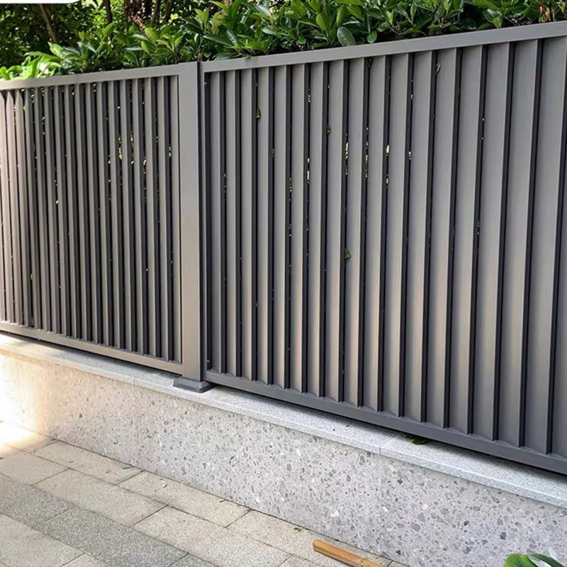Aluminum Privacy Fence with Metal Slat Panels for Outdoor Pool and Patio