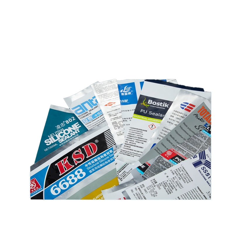 Papel de aluminio de embalaje adhesivo de grado industrial impreso a medida para silicona/PU/Ms sellador y sellado