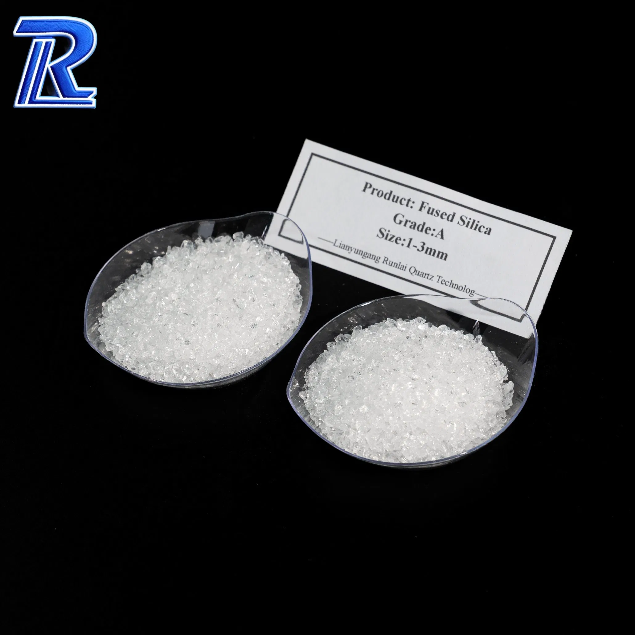 Polvere fine di quarzo fuso ad alta purezza 3-5mm 1-3mm Purezza ≥99,95% Polvere ultrafine di silice fusa a basso contenuto di ferro per materiali refrattari e industria ad alta temperatura