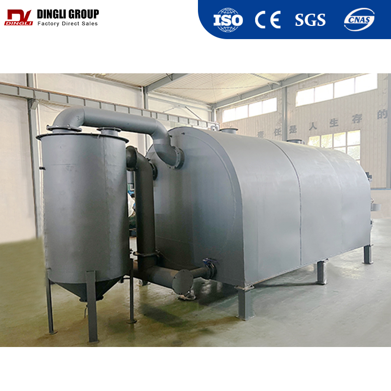 Large Throughput Horizontal Carbonization Kiln High Productivity Biochar Machine